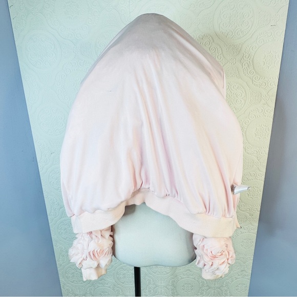 Akira Jacket size Medium Pink Roses 3D Floral Women's Jacket Zip Up Ruffled - Picture 6 of 8